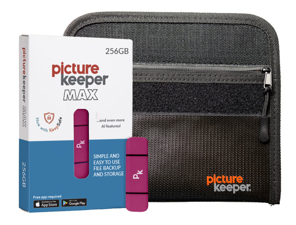Picture Keeper MAX 256GB Berry + Fire / Water Resistant Pouch