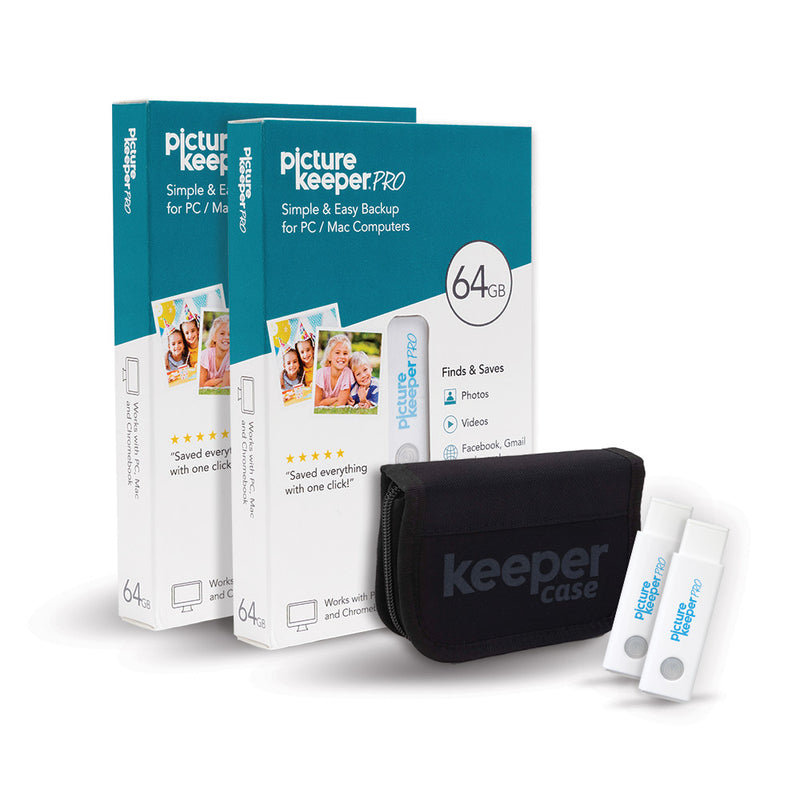 Picture Keeper PRO 64GB 2-Pack + Keeper Case